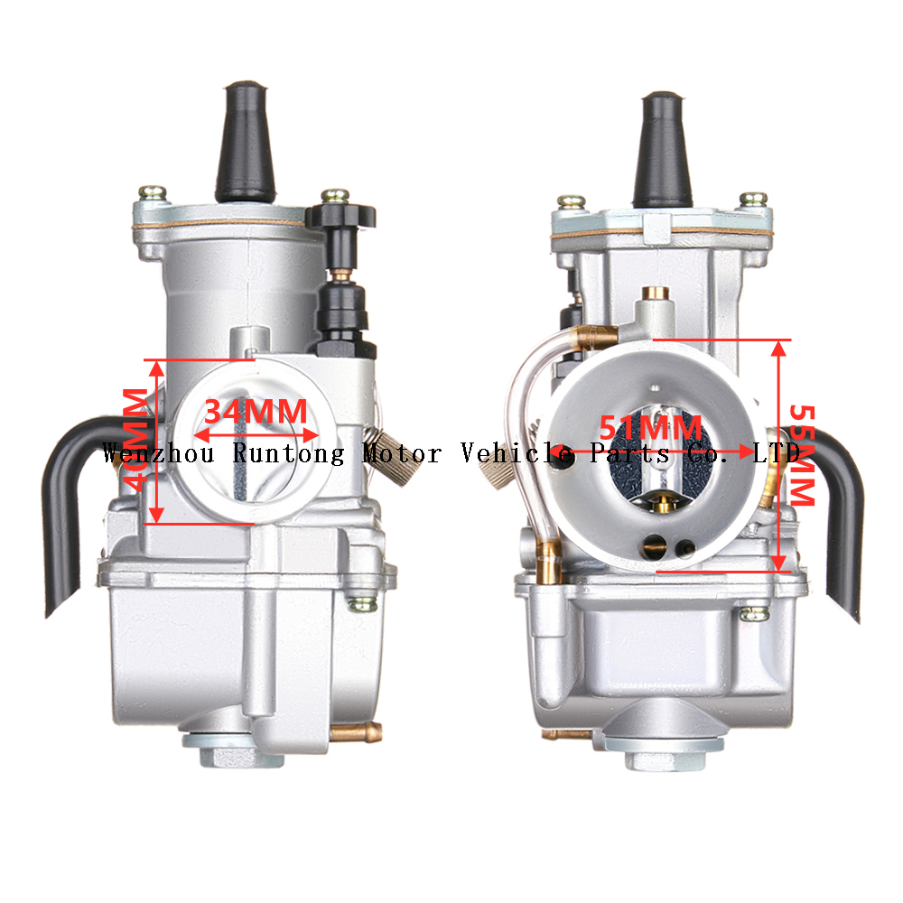 Carburador PWK de 34 mm.